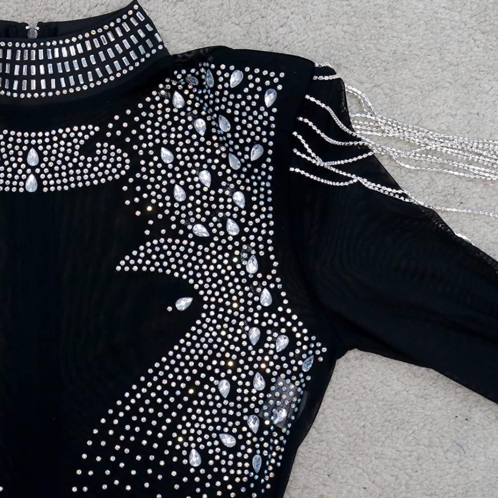 Black lace and Diamond jumpsuit